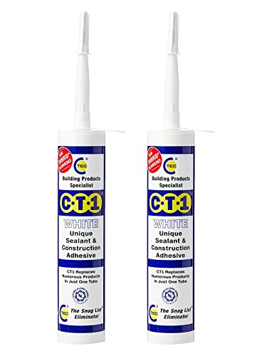 CT1 Einzigartiger Dichtstoff, für Bauarbeiter, Standard, Mehrzweck-Silikon, Mastix, extra stark, 290 ml, Weiß, 2 Stück von CT1