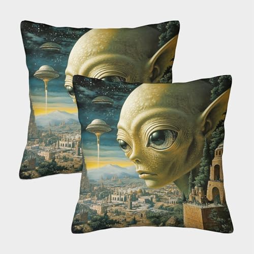 CTAMM 2er-Pack 40x40cm Kissenbezug Alien Dekorativer Kissenbezug Abstrakt Kissenbezug von CTAMM