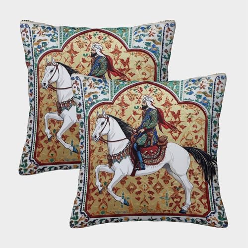 CTAMM 2er-Pack 50x50cm Kissenbezug FAmeiMeersy Traditional Style Dekorativer Kissenbezug Ritter Garten-Außensofa Wohnzimmer Heimdekoration Dekorativer Kissenbezug von CTAMM