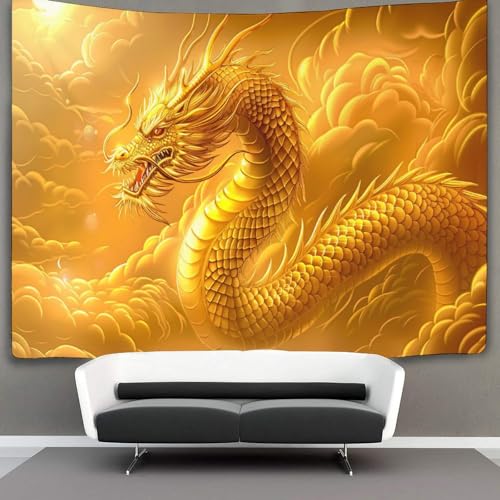 CTAMM Chinese Drache Tapisserie Golden Drache Tapisserie Wandbehang Wandteppiche Für Schlafzimmer Wohnzimmer Wohnung Wohnheim Dekorationen Wandkunst Dekor 180cmx230cm CTAMM Chinese Drache Tapisserie Golden Drache Tapisserie Wandbehang Wandteppiche Für Schlafzimmer Wohnzimmer Wohnung Wohnheim Dekorationen Wandkunst Dekor 180cmx230cm von CTAMM