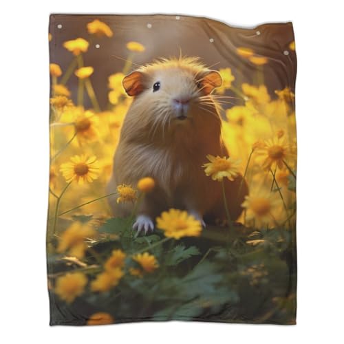 Guinea Pig Kuschelige 50x60inch(127x152cm),extra Flauschig Warm Als Sofadecke,Cute Cavy Couch- Oder Tagesdecke,Perfekt Für Kinder Teenager & Wohnzimmer von CTAMM