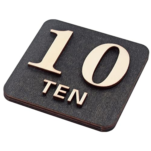 CTCOIJRN Table Numbers Wooden Table Number Plate Desk Sign Best for Rustic Receptions, Banquets, Cafés, Restaurants, Hotel??1 * 11 * 0.8 cm??(A-1-20) von CTCOIJRN