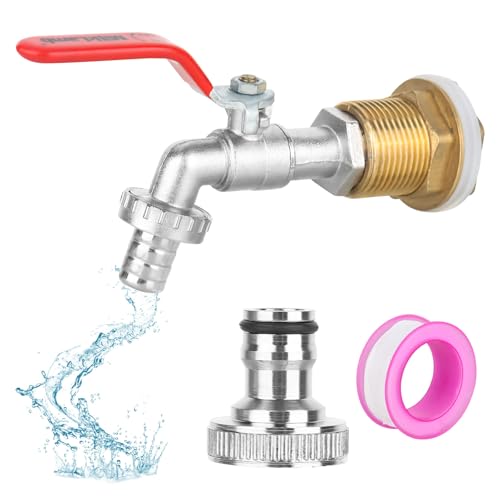 CTDMJ Kugelauslaufhahn 3/4 Zoll Kugel-Auslaufventil Messing Wasserhahn für Regentonne Universal Frostsicher Garten Wasserhahn Kugel-Auslaufventil für Garten Schlauch von CTDMJ