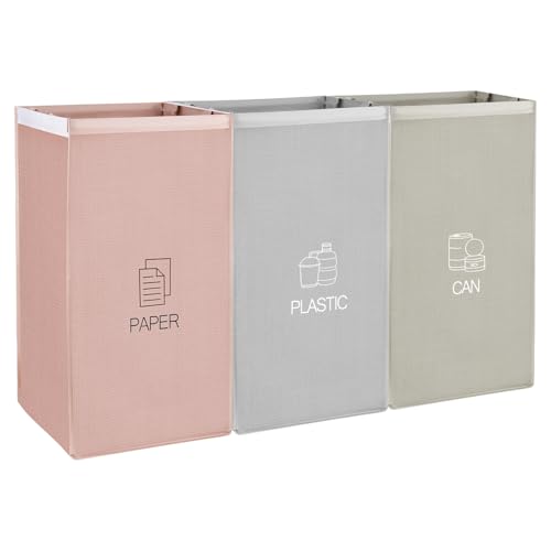 CTDMJ® Mülltrennsystem 3fach für Papier, Glas Plastik- Umweltfreundliche Mülleimer Trennsystem - Recycling Organizer Taschen aus resistenten und Wiederverwendbaren Materialien- Abfalltrennsystem von CTDMJ