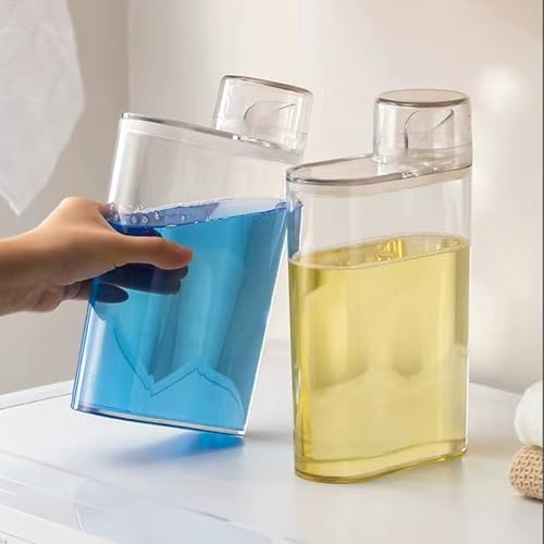 CTDMJ 1.3L Waschmittel Aufbewahrung 2Stück Waschmittel Spender, Luftdichter Waschmittelspender mit Messbecher, Waschpulverbehälter, Waschpulver Dosierer, Flüssigwaschmittelbehälter, Aufbewahrungseimer von CTDMJ
