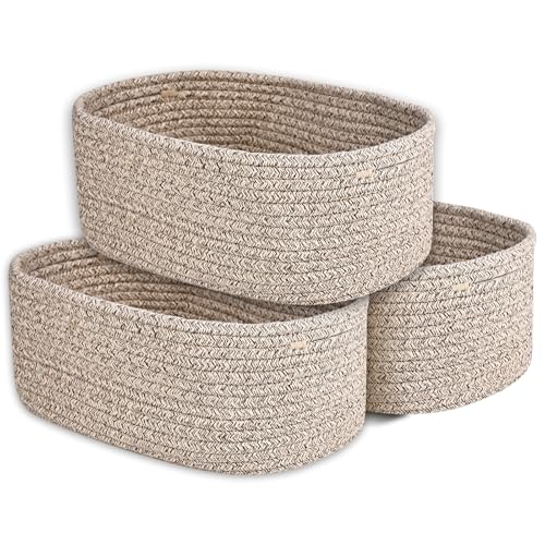 CTDMJ Aufbewahrungskörbe, kleiner Korb für Geschenke, Aufbewahrungskörbe mit Griffen, Seilkorb für Regale, Hundespielzeug, Geschenk, leer, gemischtes Braun, 32 x 22 x 13 cm, 3 Stück CTDMJ Aufbewahrungskörbe, kleiner Korb für Geschenke, Aufbewahrungskörbe mit Griffen, Seilkorb für Regale, Hundespielzeug, Geschenk, leer, gemischtes Braun, 32 x 22 x 13 cm, 3 Stück von CTDMJ