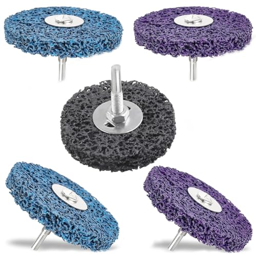 CSD Scheibe 100mm,5 Stück CBS Schleifscheibe Grobreinigungsscheibe CBS Reinigungsscheibe Schleifscheiben für Winkelschleifer (2 blau 2 lila 2 schwarz) von CTDMJ