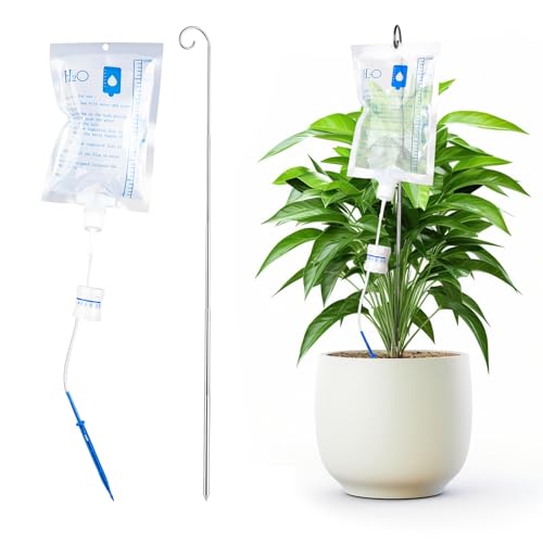 ‎CTDMJ Plant Life Support Drip, 350ML Automatischer Bewässerungsbeutel mit 25-Zoll ausziehbare Metallstützstange, Plant Life Support Tropfbeutel, Verstellbares Automatischer Bewässerungsbeutel von CTDMJ