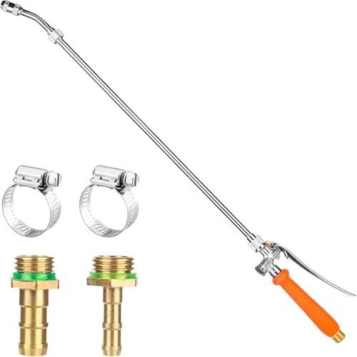 CTDMJ Sprühstab, Sprühlanze mit Düse, Verstellbarer Ersatz-Universal-Sprühstab, 3/8 Zoll & 1/4 Zoll Messing Barb Universal Sprühstab Ersatz, Hochdruckreiniger Sprühlanze Sprühstab für Gärten, Obstgärt von CTDMJ