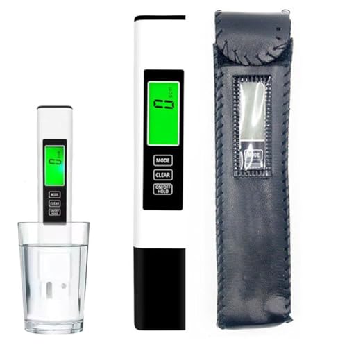 TDS Digitaler Wassertester, Wasserqualitätstester für Trinkwasser, tragbarer multifunktionaler digitaler Wasserreinheitstester, 0–9999 ppm, ideales ppm-Messgerät für Trinkwasser, Pools, Aquarien (weiß von CTDWNT