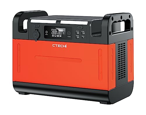 CTECHi Tragbare Powerstation 1210Wh, Mobiler Stomespeicher LiFePO4 Batterie mit 2x1500W 230V AC Steckdosen, Solar Generator für Camping,Heimwerken und Notstromaggregat-Orange CTECHi Tragbare Powerstation 1210Wh, Mobiler Stomespeicher LiFePO4 Batterie mit 2x1500W 230V AC Steckdosen, Solar Generator für Camping,Heimwerken und Notstromaggregat-Orange von CTECHi