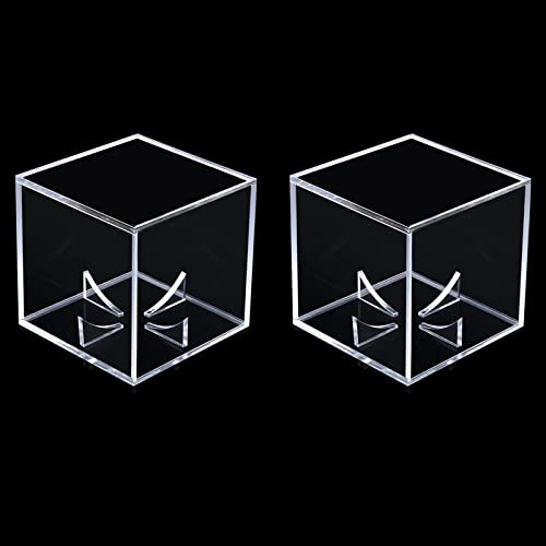 2 Stück Quadratische Baseball Vitrine, Transparenter Acryl-Baseball Halter, Baseball-Vitrine, Ideal zum Präsentieren unvergesslicher Baseballs(Acryl) von CTForest