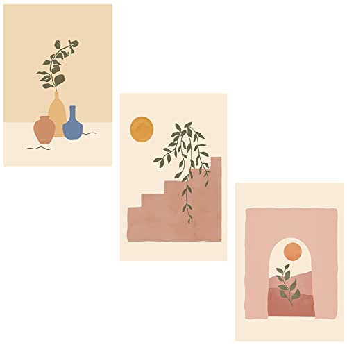 3 Stück Kunstplakat, Design Poster Wandbilder, Wald Goldene Blätter Palmblatt, Geeignet zum Aufhängen an Wand von Arbeitszimmer, Schlafzimmer, Voller Künstlerischer Atmosphäre im Raum(3 Muster) von CTForest