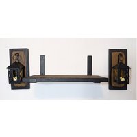 Wandleuchter & Regal Als Kombi. Passendes Set Laterne Scorched Wandlampen Und von CTGWoodCreations