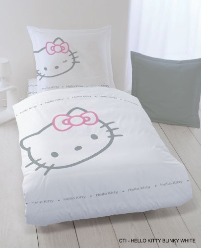 CTI 036867 Bettwäsche Hello Kitty Blinky White, 135 x 200 + 80 x 80 cm linon von CTI