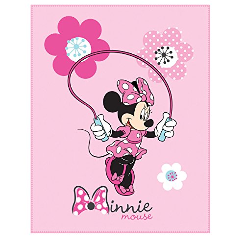 CTI 042130 Geschenkpack Disney Minnie Fleece Decke Flowers und Kissen Bulle de Gum, 110 x 140 cm und 40 x 40 cm, rosa von CTI