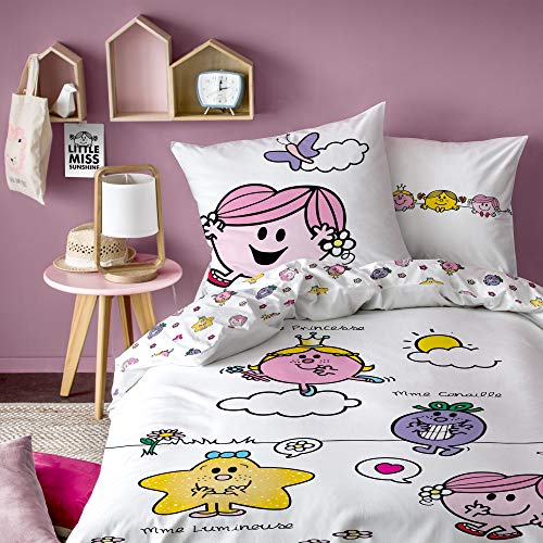 CTI 045061 Herr Frau Happy Life Bettwäsche für Kinder Baumwolle weiß 200 x 140 cm von CTI