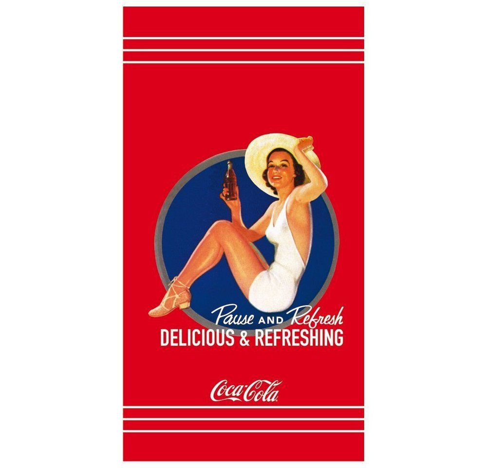 CTI Badetuch Coca Cola Pin Up 85 x 160 cm Velouroptik von CTI