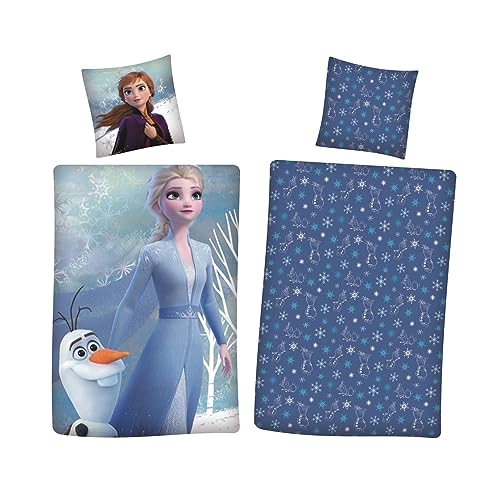 Disney Frozen 2 Anna ELSA Mädchen Wende Bettwäsche Set Flowers von CTI