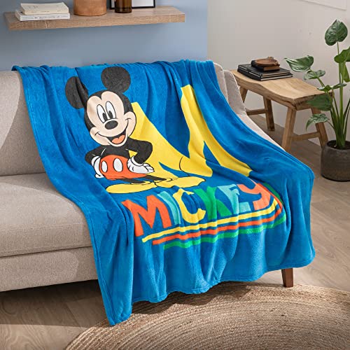CTI Disney Home Mickey Good Days Fleece Decke Cuddle 125x150 cm, Mikrofaser, Blau von CTI