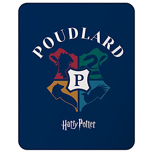 CTI Hogwarts Harry Potter WB Fleece Decke 110x140 cm, Baumwolle, Marineblau von CTI