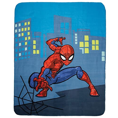 CTI Spiderman Home Hero Fleece Decke 110x140 cm Plaid 110x140, Polyester, Blau von CTI