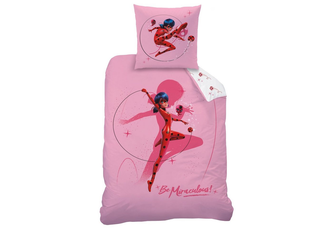 Kinderbettwäsche Mädchen Flanell Bettwäsche Miraculous Ladybug Shadow 135 x 200 cm Biber, CTI von CTI