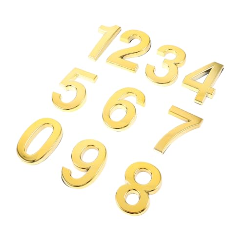 CTIRCHIU 10 Stück Teiliges Goldfarben Moderne Langlebige Türnummern für Adressschilder Kratzfest Glatte Oberfläche Lesbar Geeignet für Haustür Hotel Büro Wohnung von CTIRCHIU