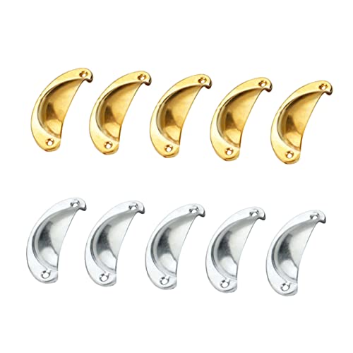CTIRCHIU 10 Stück Teiliges Muschelgriffe für Schränke und Kommoden Vintage Design Silber und Gold Vielseitig Einsetzbar als Schubladengriff oder Türgriff für Zuhause Bad Büro und von CTIRCHIU