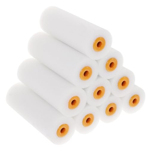 CTIRCHIU 10 Stück Teiliges Schaumstoff Farbroller Ersatzrollen Hochdichte Malerwalzen für Glatte Oberflächen Möbel Schranklackierung Vielseitig Einsetzbar für Innenanstriche und von CTIRCHIU