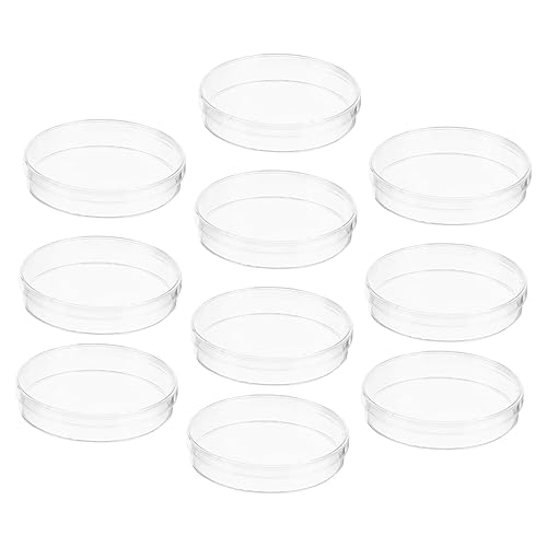CTIRCHIU 10 Stück Transparente Petrischalen mit Deckel Gewebekulturplatten für Chemieexperimente für Labor Unterricht Hohe Wärmebeständigkeit von CTIRCHIU
