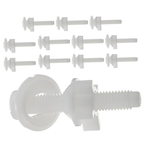 CTIRCHIU 12 Stück Teiliges Wc sitz Schrauben aus Kunststoff mit Muttern und Unterlegscheiben Stabile Befestigung für Toilettensitze Kompatibel Leicht zu Reinigen Unauffälliges Design von CTIRCHIU