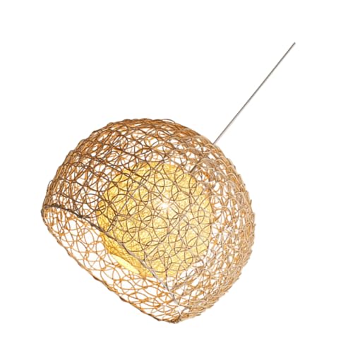 CTIRCHIU 1Stück Rattan Lampenschirm Kreative Deckenleuchte Abdeckung im Südostasiatischen Stil Handgewebt für Restaurant und Wohnzimmer ohne von CTIRCHIU