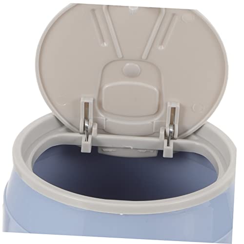 CTIRCHIU 1Stücke Mini Mülleimer mit Deckel Tragbarer Desktop Abfallbehälter Blau für Büro Küche Schlafzimmer Wiederverwendbarer Tischmülleimer für Einfache und von CTIRCHIU