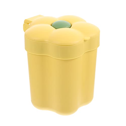 CTIRCHIU 1Stücke Tischmülleimer Blumenform mit Deckel Mini Abfallbehälter für Schreibtisch Kreativer und Schöner Mülleimer für Büro Wohnzimmer Badezimmer und Gelb von CTIRCHIU