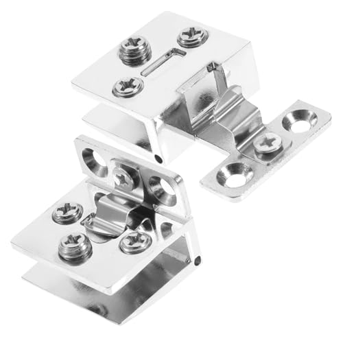 CTIRCHIU 2 Stück Glas Scharnier aus Langlebiger Zinklegierung Rostfrei Einfache Montage ohne Bohren für Glastüren in Vitrinen Weinschränken und Schränken Robust und Zeitsparend von CTIRCHIU