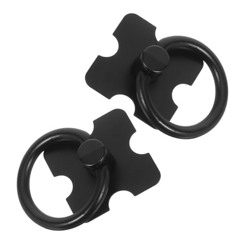 CTIRCHIU 2 Stück Schwarze Metall Möbelknöpfe Runder Ring Schubladengriff Kommode Schrankgriff Vintage Stil für Kleiderschrank Tv schrank und Bücherregal von CTIRCHIU