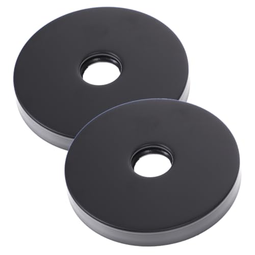 CTIRCHIU 2 Stück Teiliges Escutcheon Ersatzplatte aus Edelstahl Schwarze Flanschabdeckung für Duscharmaturen und Wandrohre Rostfrei Langlebig mit Gummipuffer für Passform Dekorative von CTIRCHIU