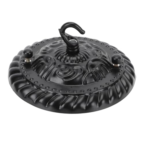 CTIRCHIU 2 Stück Vintage Kronleuchter Deckenplatte Robuste Schwarze Deckenhalterung mit Haken Langlebig Rostfrei Vielseitig Einsetzbar für Küche Bad und Stilvolle Lichtdekoration von CTIRCHIU