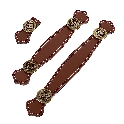 CTIRCHIU 3 Stück Zinklegierung Ledergriff Retro für Schrank Schublade Kommode Koffer Vintage Stil Elegante Türgriffe für Möbel und Garderobe von CTIRCHIU
