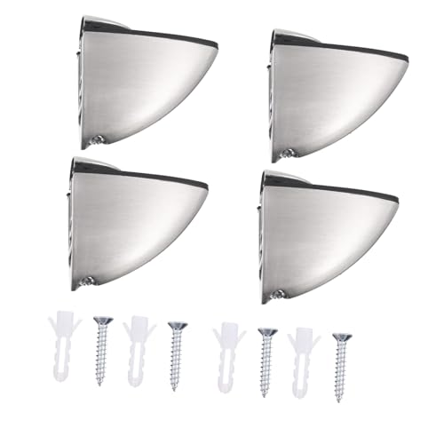 CTIRCHIU 4 Stück Einstellbare Edelstahl Regalhalter Glasbodenträger mit Schrauben Rostfrei Kratzfest für Glasregale Einfache Montage Glatte Oberfläche als Geschenk für Zuhause von CTIRCHIU