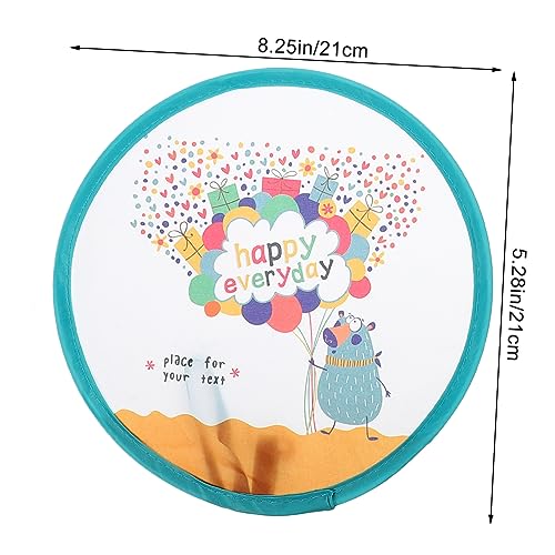 CTIRCHIU 4 Stück Faltbare Runde Handfächer aus Polyester Leichter Tragbarer Faltfächer mit Cartoon Dekorativer Sommer Handfächer für Tanz Hochzeit und Raumdeko von CTIRCHIU