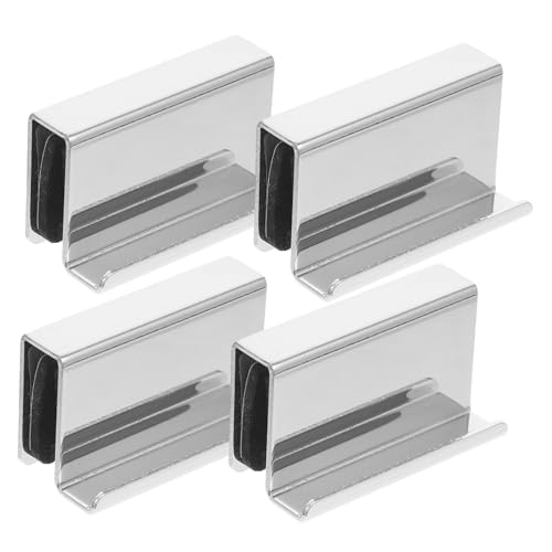 CTIRCHIU 4 Stück Glas Türgriff Clip für Glas oder Acryl Vitrinentür Verchromt Vielseitig Einsetzbar für Küchen Bäder Schränke Eleganter Minimalistischer Stil von CTIRCHIU