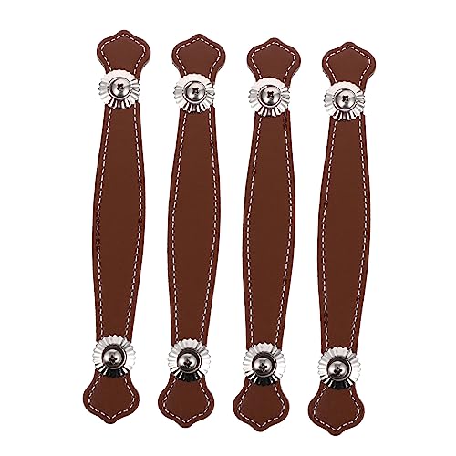 CTIRCHIU 4 Stück Ledergriff Lochabstand Möbelgriff Vintage Koffergriff Langlebig für Schrank Kommode Möbel Dekoration Praktische Zuggriffe aus Hochwertigem Material von CTIRCHIU