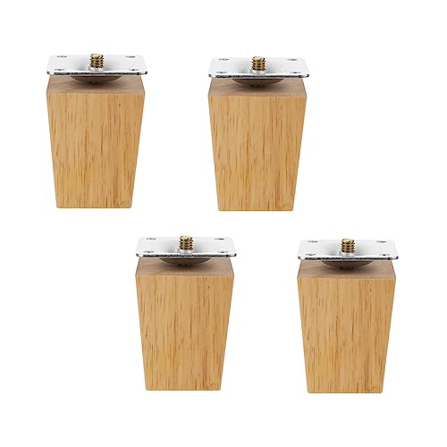 CTIRCHIU 4 Stück Möbelbeine Massivem Holz Quadratische Tisch und Stuhlfüße Ersatzfüße für Sofas Betten und Schränke Robust und Installieren von CTIRCHIU