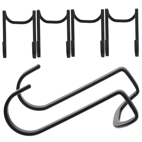 CTIRCHIU 5 Stück Teiliges Schwarzer Multifunktionaler Selbstklebender Doppelhaken für Türen Kleiderschrank und Küche Kratzfreie Aufbewahrung von Kleidung Taschen Hüten für Flur Bad Balkon von CTIRCHIU