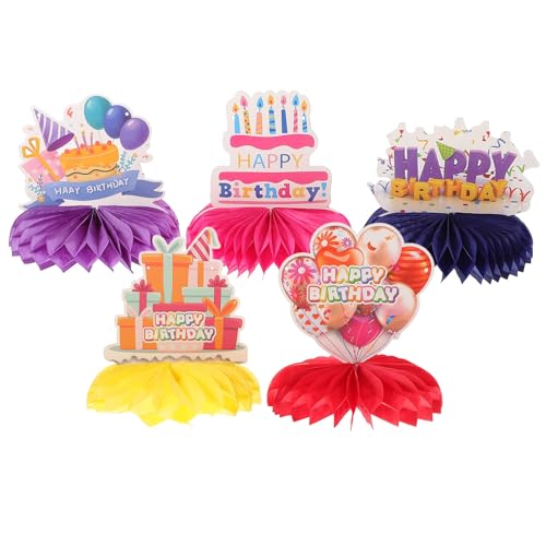 CTIRCHIU 5 Stück Teiliges Set Wabenpapier Tischdekoration für Kindergeburtstag Happy Birthday Party Wiederverwendbare Wabenmittelstücke für Feste und Feiern CTIRCHIU 5 Stück Teiliges Set Wabenpapier Tischdekoration für Kindergeburtstag Happy Birthday Party Wiederverwendbare Wabenmittelstücke für Feste und Feiern von CTIRCHIU