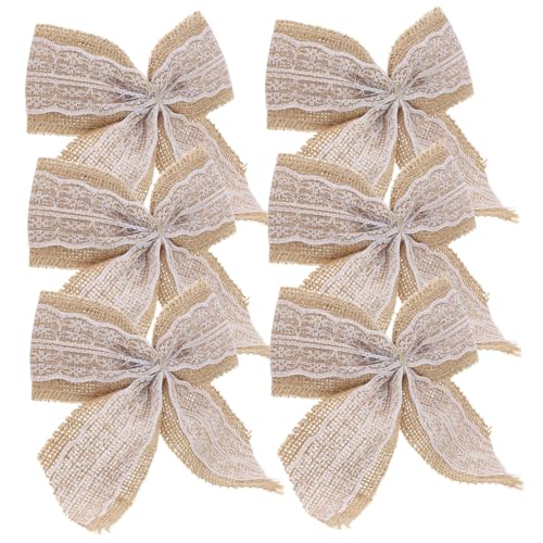 CTIRCHIU 6 Stück Teiliges Diy Dekoband aus Jute und Spitze Große Rustikale Schleifen für Hochzeiten Bastelarbeiten und Partys Langlebige und Handgefertigte Bows für Dekorationen CTIRCHIU 6 Stück Teiliges Diy Dekoband aus Jute und Spitze Große Rustikale Schleifen für Hochzeiten Bastelarbeiten und Partys Langlebige und Handgefertigte Bows für Dekorationen von CTIRCHIU