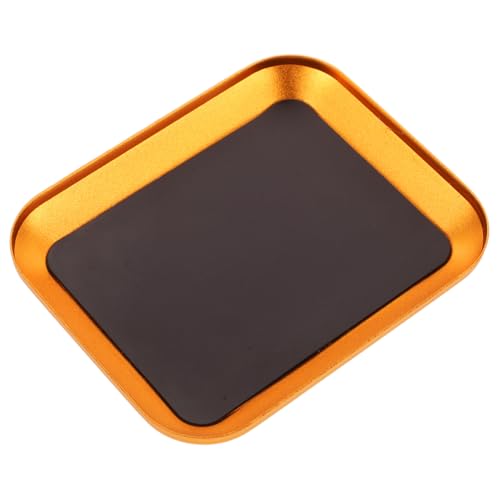 CTIRCHIU Aluminiumlegierung Schraubenablage Schraubenaufbewahrung Werkzeug Tragbares Metallteile Tablett Rc Reparatur Modellflugzeug Schraubentablett Goldfarben Langlebig Robust von CTIRCHIU