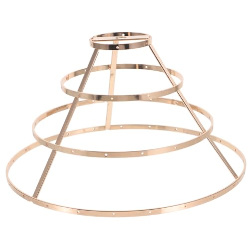 CTIRCHIU DIY Lampenschirm Halter aus Eisen Stabiler Lampenschirmrahmen für Tischlampen Einfacher Aufbau Goldfarbener Doppelschleife Øcm für Lampenhalterungen und DIY Beleuchtung Zubehör von CTIRCHIU